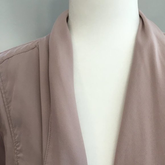 Express Taupe Drape Front Open Light Jacket - Picture 4 of 9